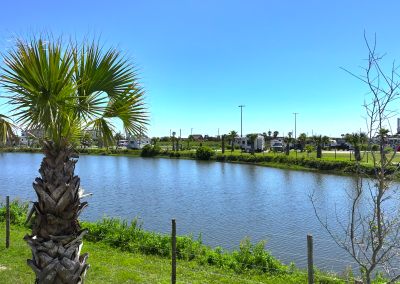 Pond view at Galveston Island RV Park.